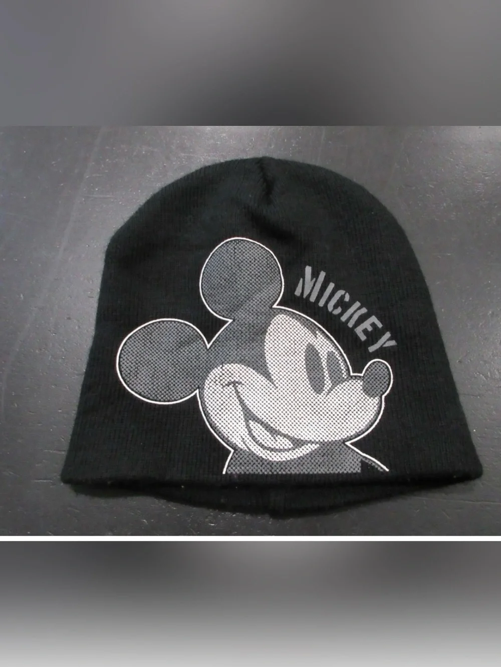 Disney Mickey Black Kids Beanie Hat New One Size Fits Most